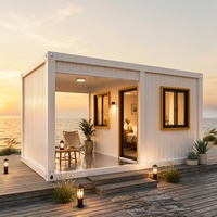 Maison conteneur modulaire préfabriquée 40 pieds, conception intégrée, bureau mobile détachable pour usage d'urgence et temporaire