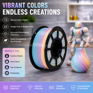 Filamento PETG Rainbow Compatible <span class=keywords><strong>con</strong></span> Bambu Lab para Impresora <span class=keywords><strong>3D</strong></span>, 1.75mm, <span class=keywords><strong>Material</strong></span> de Alta Velocidad para Creality FDM - Product Image 1
