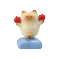Conjunto de Figuras Rotativas Cat Blind Box em Resina Kawaii, Brinquedo de Mesa Giratório 360°, Presente Colecionável com Embalagem Original para Maiores de 14 Anos