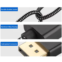 Câble ULT-unite DP1.4 Mâle-Mâle pour VESA, compatible 4K 60Hz 2K 144Hz, 2M, connecteurs plaqués or, compatible HDTV