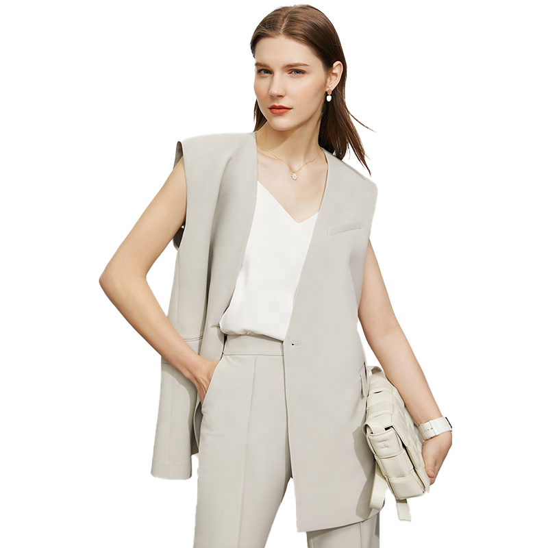 MANNI Wholesale Ladies Waistcoat and Flared Pants Outfit 2 Piece Sets Woman Clothing Casual