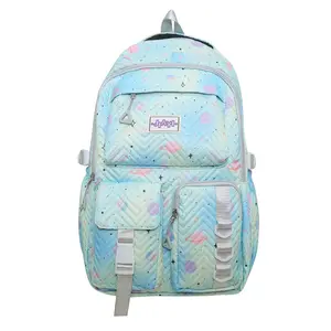 Custom Logo Girls Backpack 2024 Fashion Colorful Schoolbag Large Capacity Student Book Bags