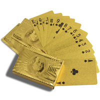 Personnalisé 999.9 24k feuille d'or dubai cartes à jouer avec boîte en bois