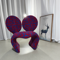 Chaise longue de loisir simple et créative Mickey en forme d'oreille pour le salon et la chambre à coucher Chaise paresseuse décontractée