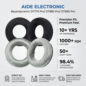Almohadillas de terciopelo Beyerdynamic DT880 Pro para DT770 Pro/<span class=keywords><strong>DT990</strong></span> Pro, repuestos de auriculares supraaurales reemplazables y resistentes al sudor - Product Image 1