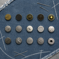 Accessoires vestimentaires écologiques, boutons ronds en jean de luxe, boutons en alliage personnalisés, boutons à pression en métal personnalisés pour vêtements