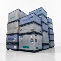 Boîtes de palette en plastique à usage industriel robuste Bacs pliables en plastique Conteneur de vrac pliable avec couvercle