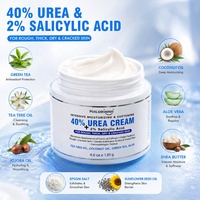 Crème pour les pieds HALORINNA OEM à l'urée 40% infusée de plantes douces, 2% d'acide salicylique, hydratation intense pour les pieds secs et gercés, marque privée