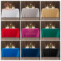 Nappe de table rectangulaire moderne en polyester tissé, tissu brillant et lisse, pour mariages et banquets, imperméable, vente en gros