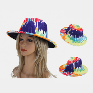 หมวกสักหลาดขนสัตว์ปาร์ตี้สำหรับทั้งชายและหญิงหมวกสักหลาดกว้างหมวกขนสัตว์100% - Product Image 2