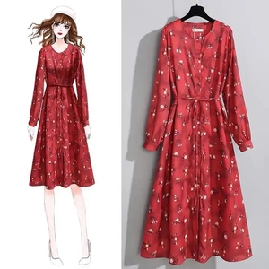 <span class=keywords><strong>Abbigliamento</strong></span> donna Casual europeo americano di alta qualità Xl formato floreale modello estivo <span class=keywords><strong>giovanile</strong></span> abito anteriore Logo <span class=keywords><strong>elegante</strong></span> alla moda - Product Image 3