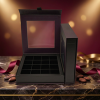 Luxuriöse, individuell gestaltete, umweltfreundliche Geschenkboxen in Buchform aus Kunstdruckpapier mit Magnetverschluss und Heißprägung für Schokolade und Lebensmittel.