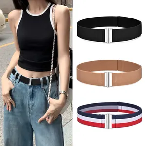 4CM Wide Fashion Lady Invisible Elastic Waistband Hidden Hook Stretch Belt