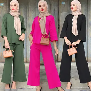 Penjualan Langsung Pabrik Pakaian Wanita Asia Tenggara Arab Muslim Timur Tengah Sweter Rajut Setelan