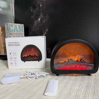 Humidificateur Flamme d'ambiance 200ML, Diffuseur d'arômes à ultrasons à brume froide, LED à changement de couleur pour hôtel, voiture, usage domestique, alimenté par USB