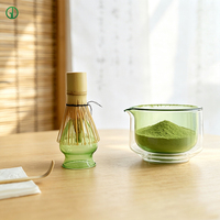 Support élégant pour fouet à matcha en verre borosilicate de qualité alimentaire, résistant à la chaleur, accessoires de thé colorés rose ambre vert