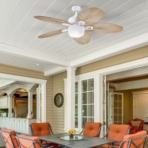 Ventilateur de plafond intérieur et extérieur avec lumière blanche mate 3 pales ABS nominales pour terrasse et balcon - Product Image 4