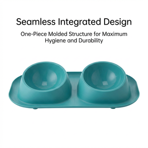 Gamelle double économique pour chats et chiens, en plastique PP écologique, légère, antidérapante, pour l'alimentation - Product Image 4