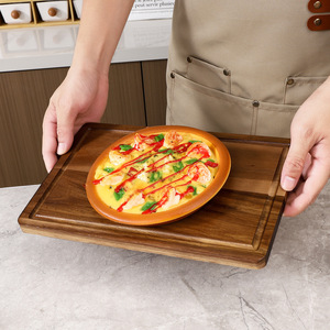 Acacia <b>Wood</b> Cutting Board Rectangle Extra Large Solid <b>Wood</b> For Kitchen Chopping <b>Blocks</b> - Product Image 2