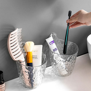 Transparent Plastic Storage Basket With Hook For Cosmetic Makeup Organizer No Drilling Required Bathroom Wall Mount - Product Image 1