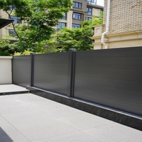 Clôture en alliage d'aluminium traité thermiquement, style combiné, panneau mixte à lattes, design écologique, résistant aux intempéries pour mur de clôture