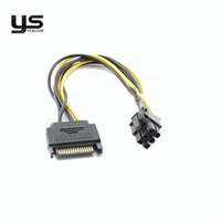 Cable Adaptador de Alimentación SATA de 15 Pines a 6 Pines para GPU, Conexión de Alimentación Inversa, Arnés de Cableado para Fuente de Alimentación de PC de Escritorio