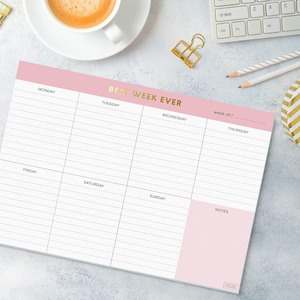 Portablocco Compatto Salvaspazio in Stile Art Déco con Superficie Magnetica Extra Spessa Cancellabile, <span class=keywords><strong>Calendario</strong></span> da Frigorifero - Product Image 4