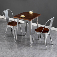 Tables de salle à manger rustiques en métal de style industriel pour la maison, tables rectangulaires en bois pour la cuisine, bar, restaurant, chaises