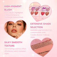 Palette de maquillage en poudre pour surligneur 4 couleurs, palette de surligneur scintillant à haute pigmentation pour le visage, cadeau idéal