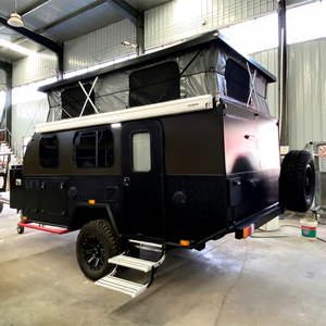 Modern 2-3 Person Lightweight Steel & Aluminum Expanded Caravan Mini Outdoor Off-Road Travel Trailer Foldable <b>Pop</b>-<b>up</b> <b>Tent</b> Roof - Product Image 1