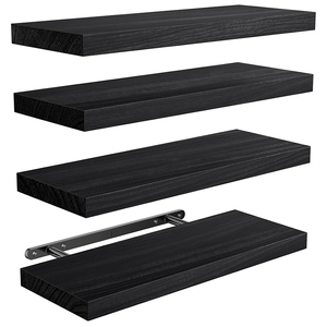 4-Piece Set Wooden Country Style Floating <strong>Shelves</strong> Wall Hanger for Bathroom Living Room Home Office <strong>Used</strong> for Home <strong>Storage</strong> Sorting - Product Image 3