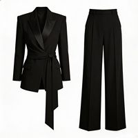 Ensemble pantalon de costume professionnel pour femme, automne 2026, coupe classique, à lacets, uni, respirant, taille cintrée, élégant et polyvalent