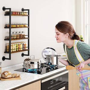 4-Tier Wall-Mounted Spice Rack, Holds 50 Spice <b>Jars</b>, Versatile <b>Storage</b> Rack <b>for</b> <b>Kitchens</b>, Cabinets, Pantry, and Living Rooms - Product Image 3