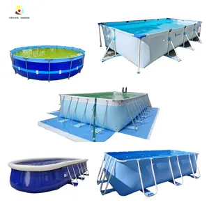 Стальной металлический каркас, плавательный бассейн с ПВХ-прокладкой и лестницей для детей и взрослых, плавательный бассейн, открытый пластиковый бассейн, аквапарк