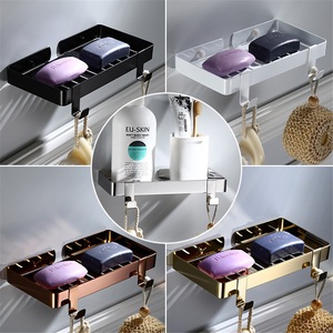 Support mural moderne en acier inoxydable pour savon avec ventouse, étanche, pour salle de bain, accessoire de salle de bain - Product Image 1