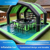 Tente de bar aquatique gonflable en PVC épaissi avec fonction imperméable pour fêtes au bord de la piscine et divertissements relaxants