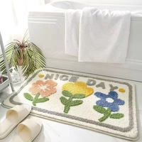 Tapis de sol carré moderne en microfibre absorbante épaisse à séchage rapide avec points antidérapants pour salle de bain et salon