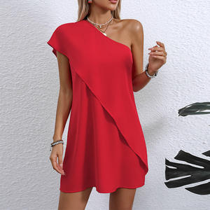 European and American temperament sexy fake two-piece diagonal dress summer vacation style sleeveless A-line <b>skirt</b> - Product Image 1