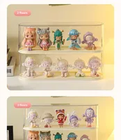 Vente flash - Boîte de rangement empilable à un seul niveau en plastique transparent écologique moderne avec éclairage LED - Présentoir pour figurines d'action