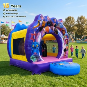 Castillo Inflable Comercial con Certificación CE, K-POP, de PVC de 0.55mm, con Tobogán, para Niños, para Alquiler - Product Image 5