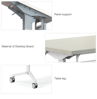 Table de réunion de bureau moderne pliable avec roulettes, bureau de formation pliable