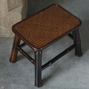 Tabouret en bambou violet, repose-pieds en bois fait à la main, table à thé, meubles de salon, utilisation pour adultes - Product Image 3
