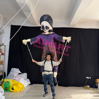 Costume gonflable géant de marionnette squelette du Jour des Morts, gonflable publicitaire durable pour Halloween