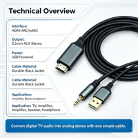 Câble convertisseur audio Ruiara ARC/eARC vers 3,5 mm AUX mâle