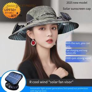 Sombrero Solar para Exteriores con Ventilador, Impermeable, Transpirable, de Poliéster, para Pesca, Camping, Senderismo y Navegación - Product Image 2