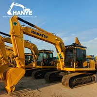 Excavatrice sur chenilles hydraulique Komatsu PC160 d'occasion, 16 tonnes, d'origine japonaise, faible nombre d'heures de fonctionnement, sans fuite d'huile, pour l'exploitation minière et la construction