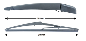 Braccio e Spazzola <span class=keywords><strong>Tergicristallo</strong></span> <span class=keywords><strong>Posteriore</strong></span> KRBA-N1Q1 per <span class=keywords><strong>NISSAN</strong></span> <span class=keywords><strong>QASHQAI</strong></span> Anno 2008, Lama 310mm e Braccio 295mm - Product Image 2