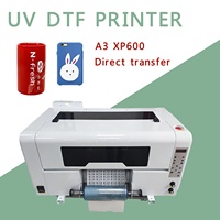 Printer UV DTF Otomatis A3 Printer Flatbed UV dengan Pernis untuk Casing Ponsel Botol Kaca Stiker Logam