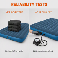 Lit d'air gonflable portable Bestway 671MK en PVC floqué, pour intérieur et extérieur, camping, avec pompe intégrée