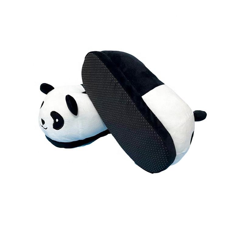 Winter Autumn Panda Plush Stuffed Toy Anti-Slip Closed Toe Light Weight Warm Indoor Home Slipper Shoes